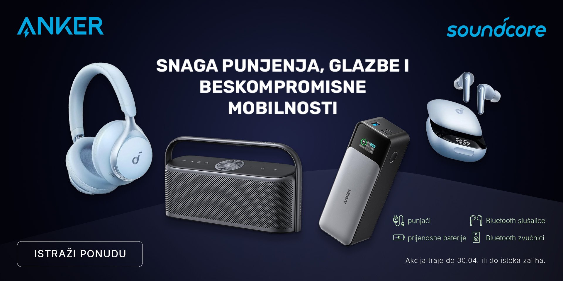 Anker slušalice i zvučnici na popustu 